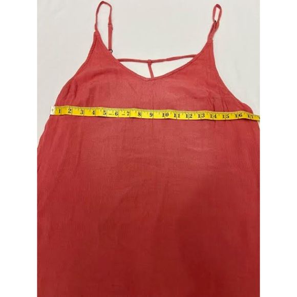 Roxy Woman's Coral Pink Spaghetti Strap Short Slip Dress Size L - Picture 7 of 9
